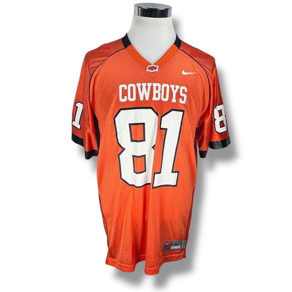 Vintage Nike Oklahoma State Cowboys #81 Football Jersey Mens Large Orange New - Picture 1 of 12